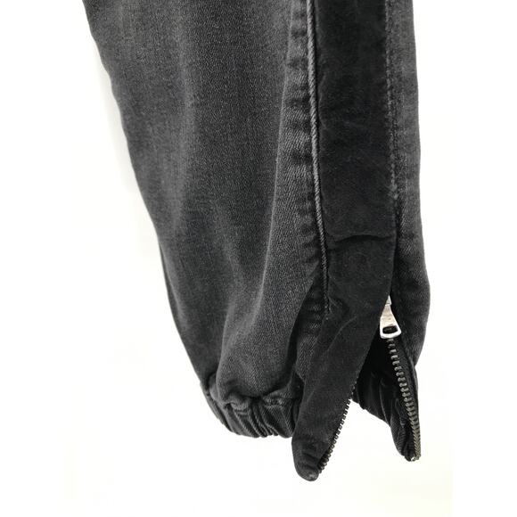 Paige Mayslie Black Denim Jogger Jeans Size 27 Velvet Inset - Picture 6 of 10